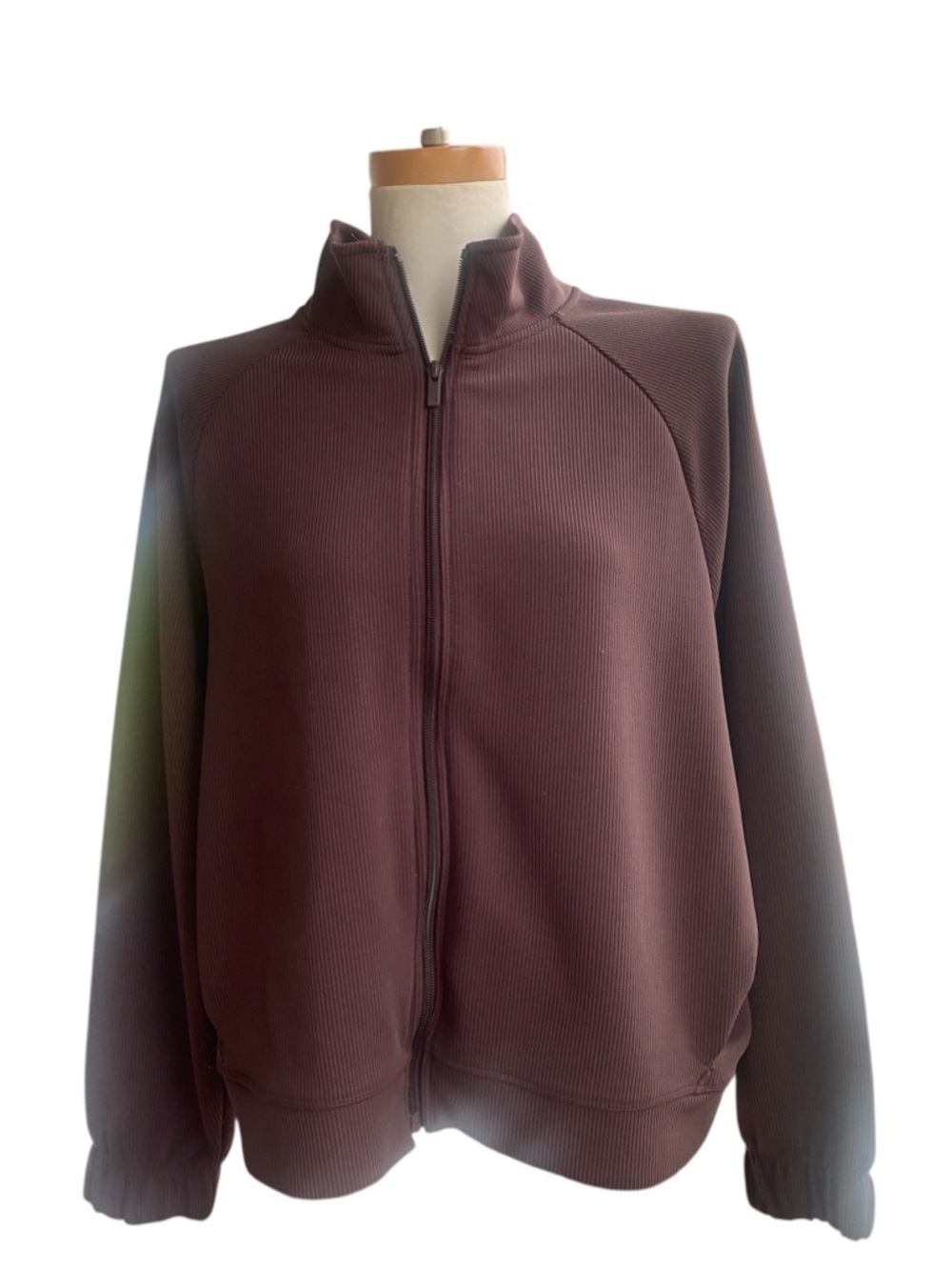 All In Motion Women's Brown Airy Sleek Ribbed Full Zip Active Jacket  XXL NWOT